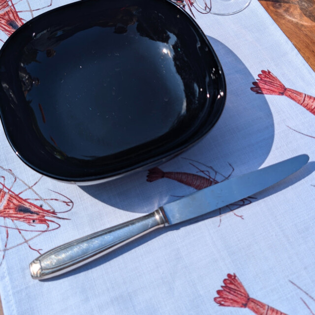 varek.illustrations - Set de table en coton enduit : Crevette