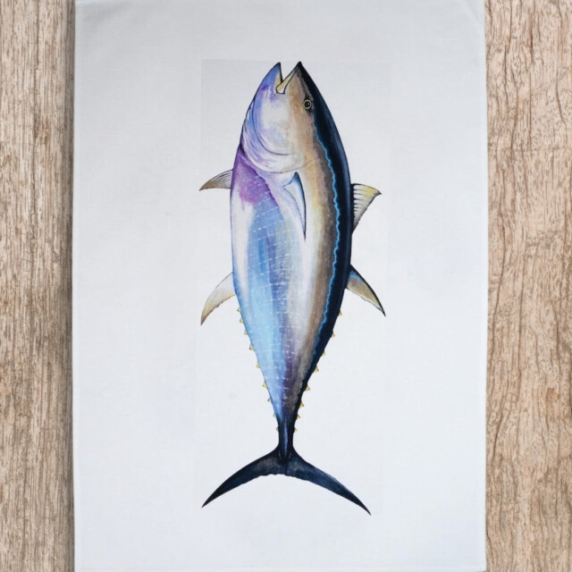 varek.illustrations - Lot de 3 Torchons 100% coton : Les poissons de nos côtes