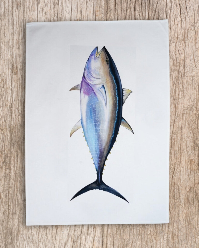 varek.illustrations - Lot de 3 Torchons 100% coton : Les poissons de nos côtes