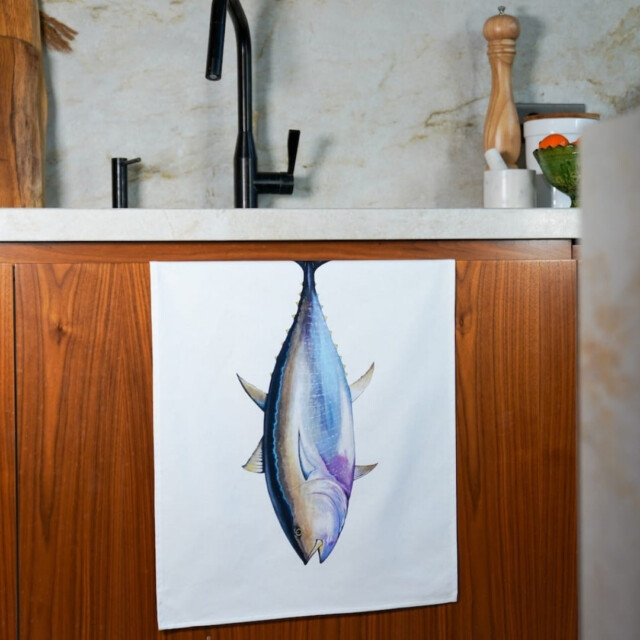 varek.illustrations - Torchon 100% coton : Le Thon Rouge