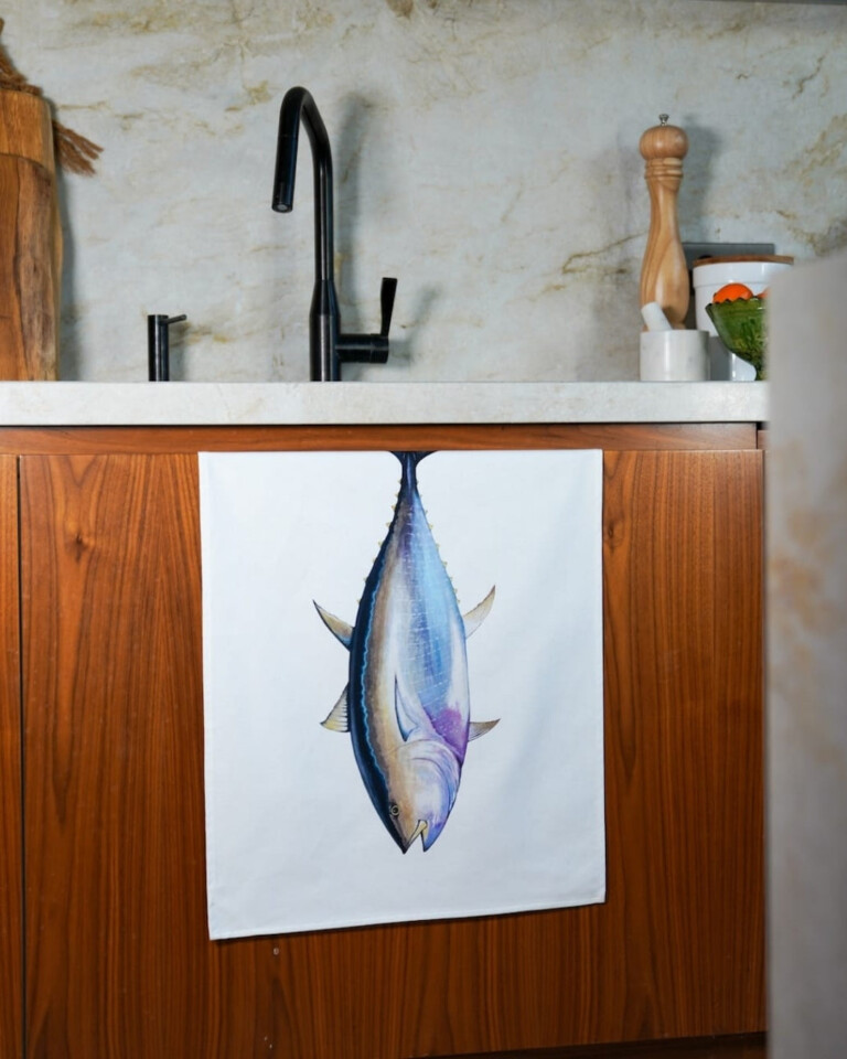 varek.illustrations - Torchon 100% coton : Le Thon Rouge