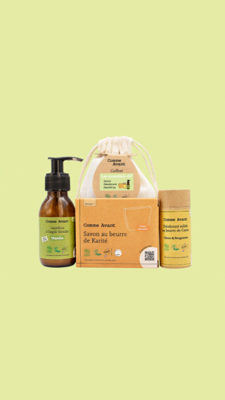 Coffret Cadeau Cosmétiques Bio – Les Essentiels – Fabriqué en France par la marque Comme Avant Comme Avant - Coffret Cadeau Cosmétiques Bio – Les Essentiels – Fabriqué en France