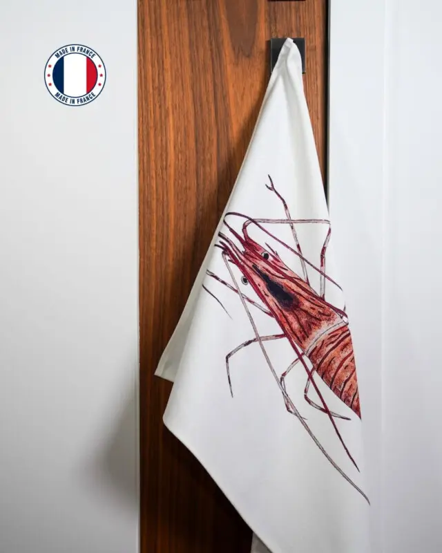 Varek Illustations - Torchon 100% coton : La Crevette