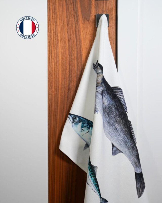 varek.illustrations - Torchon 100% coton : Le Bar et le Maquereau