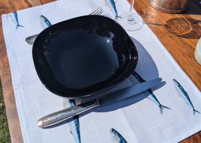 varek.illustrations - Set de table en coton enduit : Sardine