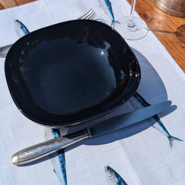 varek.illustrations - Set de table en coton enduit : Sardine