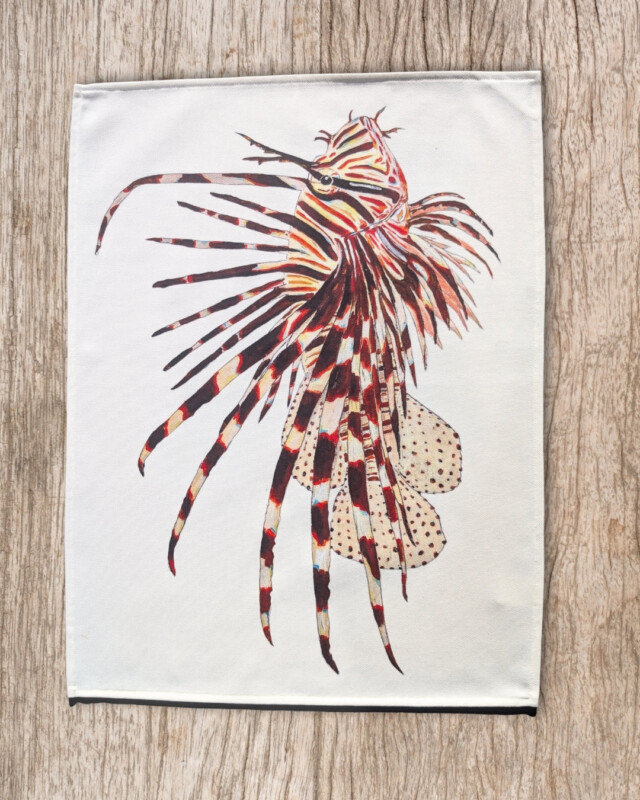 varek.illustrations - Torchon 100% coton : Le Poisson Lion