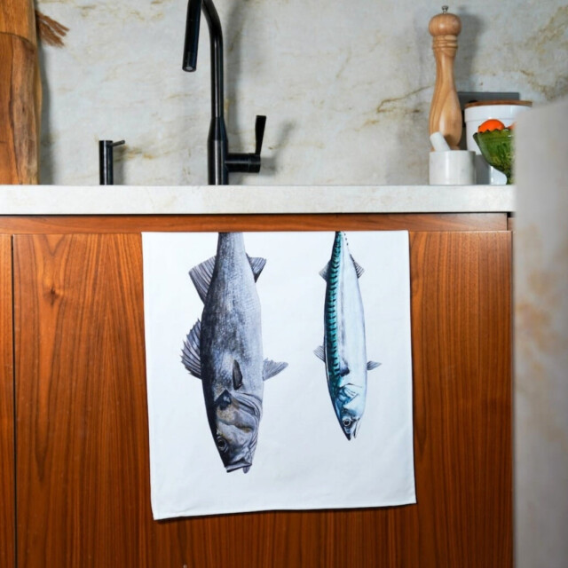 varek.illustrations - Torchon 100% coton : Le Bar et le Maquereau