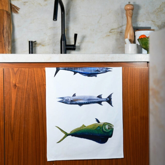 varek.illustrations - Torchon 100% coton : Les Poissons Exotiques