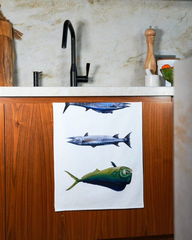 varek.illustrations - Torchon 100% coton : Les Poissons Exotiques