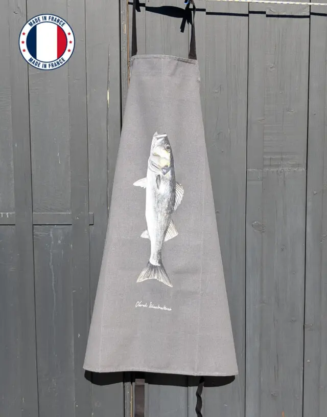 Varek Illustations - Tablier Gris Anthracite 100% coton : Le Bar