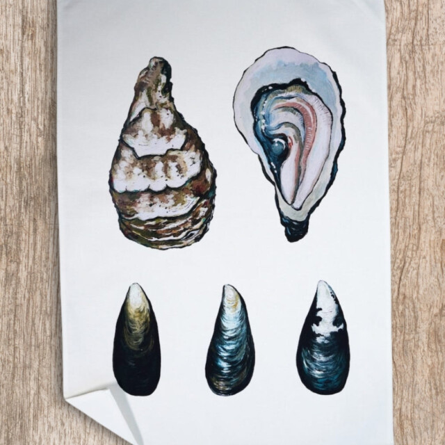 varek.illustrations - Lot de 3 Torchons 100% coton : Le plateau de fruits de mer