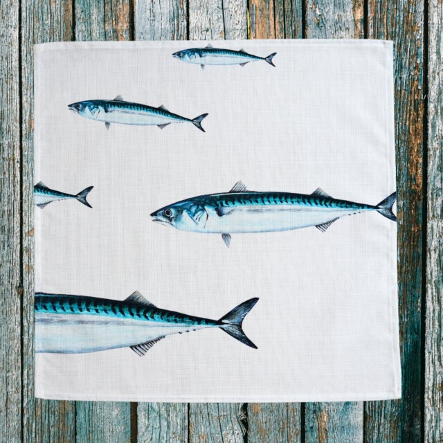 varek.illustrations - Serviette de table en coton : Maquereau