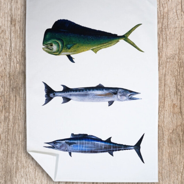 varek.illustrations - Torchon 100% coton : Les Poissons Exotiques