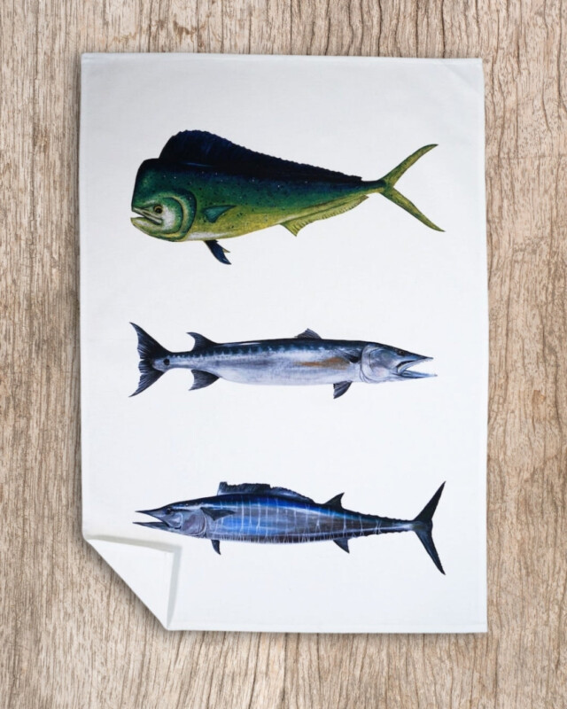varek.illustrations - Torchon 100% coton : Les Poissons Exotiques