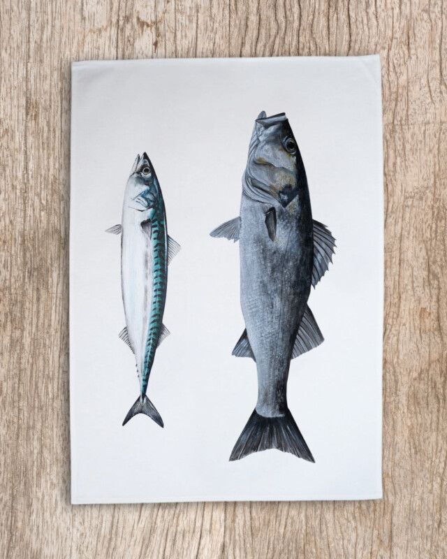 varek.illustrations - Torchon 100% coton : Le Bar et le Maquereau