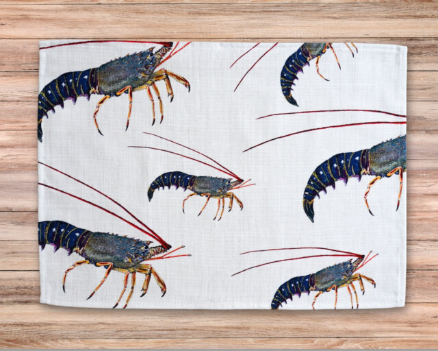 varek.illustrations - Set de table en coton enduit : Langouste