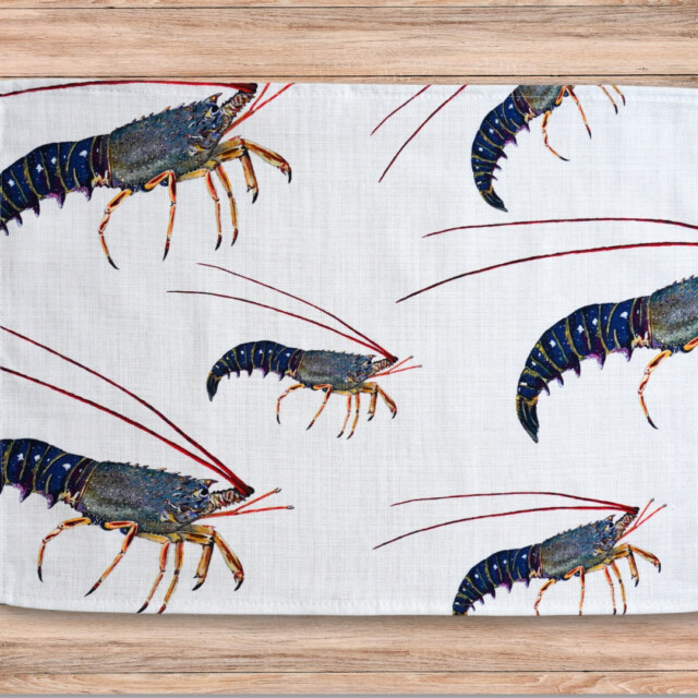 varek.illustrations - Set de table en coton enduit : Langouste