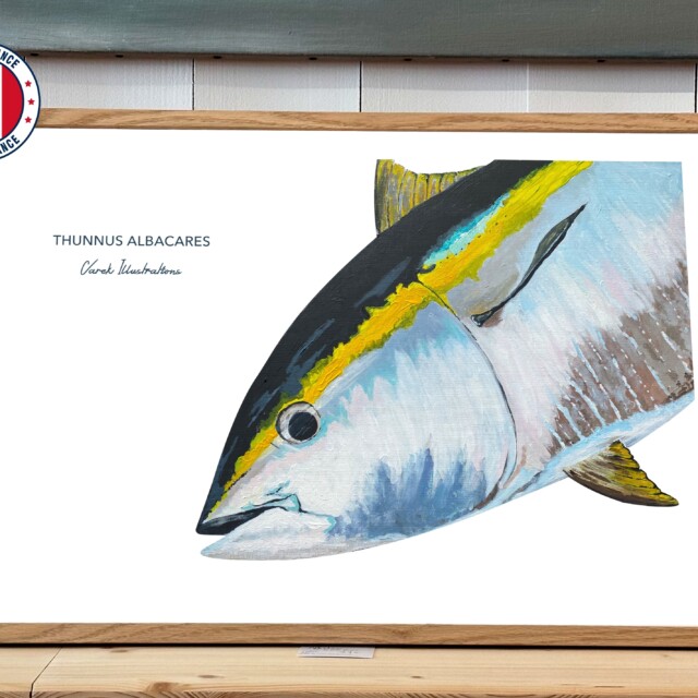 varek.illustrations - Affiche Le Thon Jaune