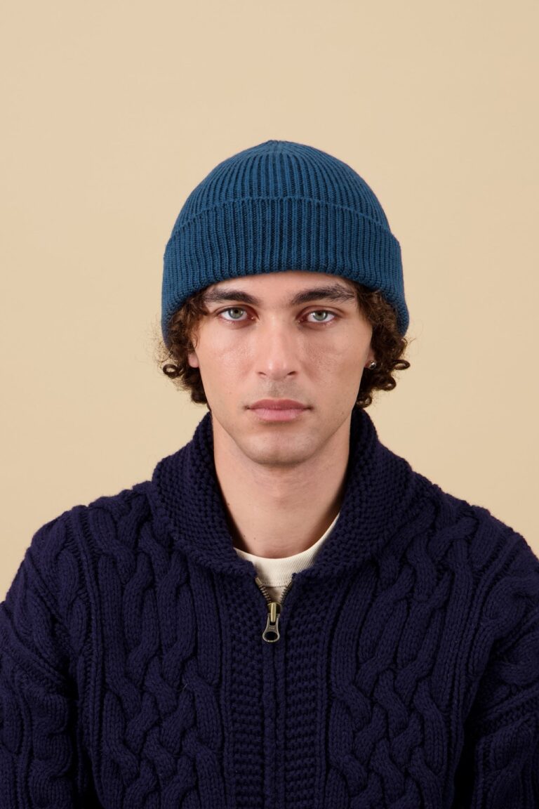 Nitto Knitwear - Bonnet Ara - Bleu Pétrole
