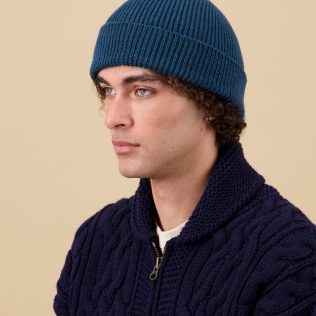 Nitto Knitwear - Bonnet Ara - Bleu Pétrole