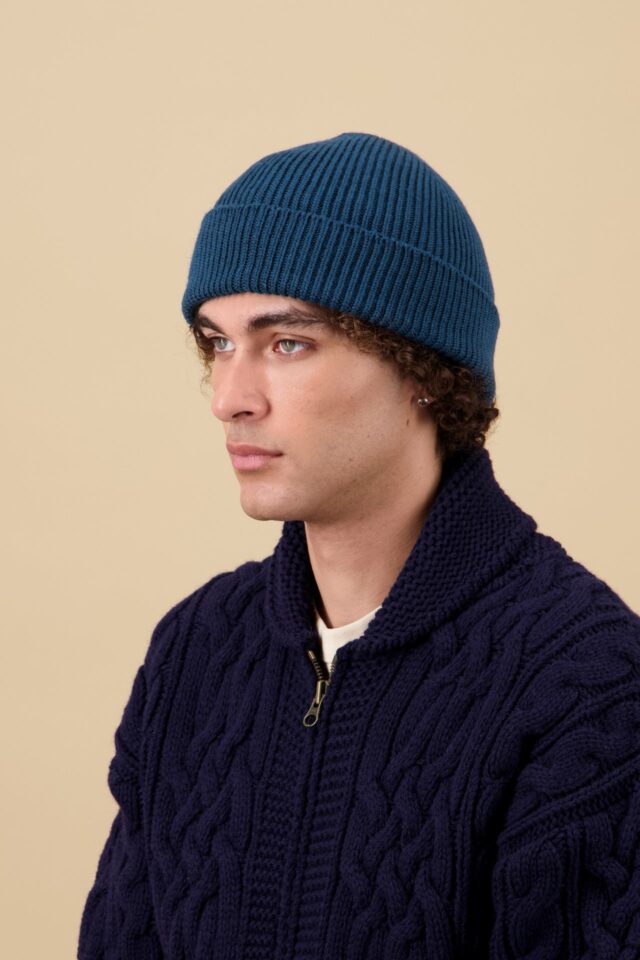 Nitto Knitwear - Bonnet Ara - Bleu Pétrole