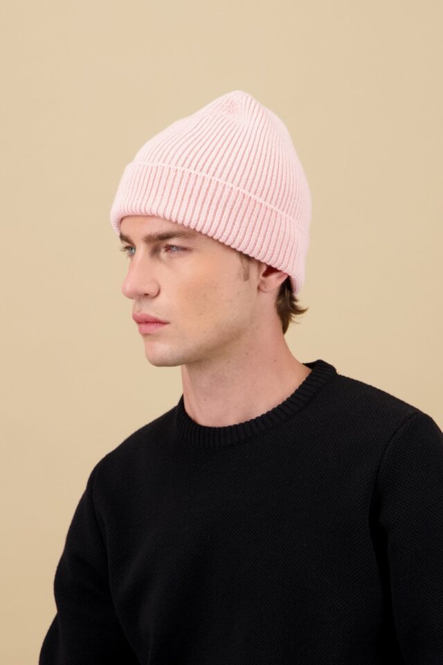 Nitto Knitwear - Bonnet Ara - Rose pâle
