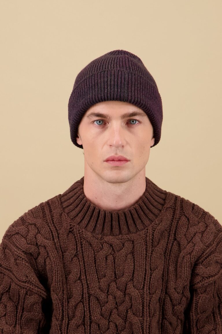 Nitto Knitwear - Bonnet Ara Chiné - Bordeaux / Kaki