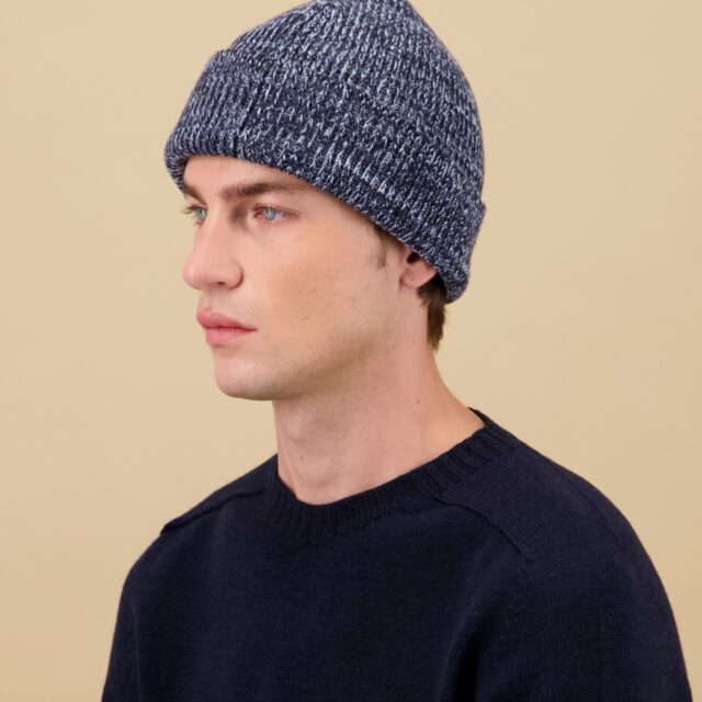 Nitto Knitwear - Bonnet Ara Chiné - Marine / Jean
