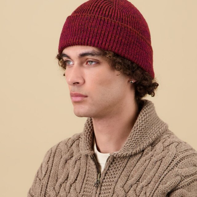 Nitto Knitwear - Bonnet Ara Chiné - Orange / Rouge