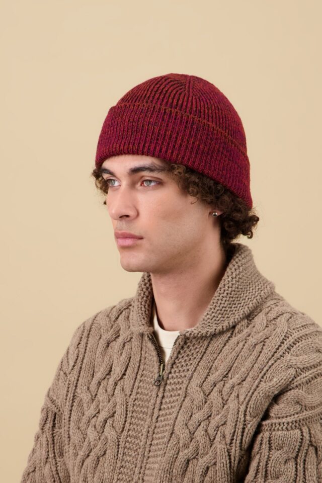 Nitto Knitwear - Bonnet Ara Chiné - Orange / Rouge