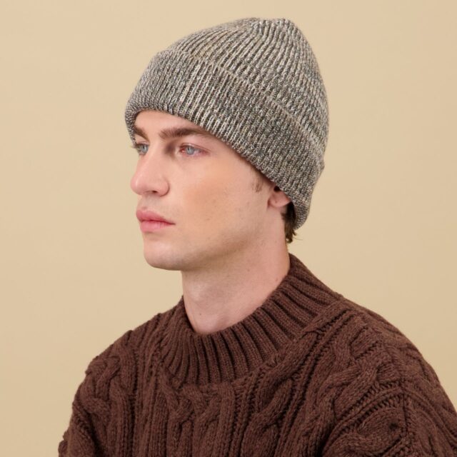 Nitto Knitwear - Bonnet Ara Chiné - Taupe / Écru
