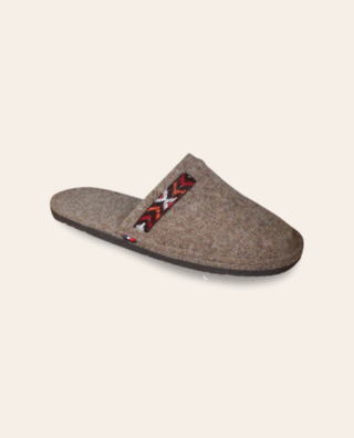 Couleur Tong - Chaussons Laine AVORIAZ Brun