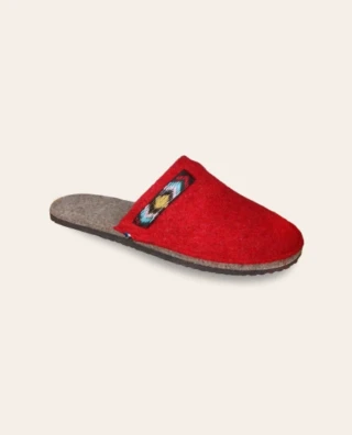 Chaussons Laine AVORIAZ Rouge par la marque Couleur Tong Couleur Tong - Chaussons Laine AVORIAZ Rouge