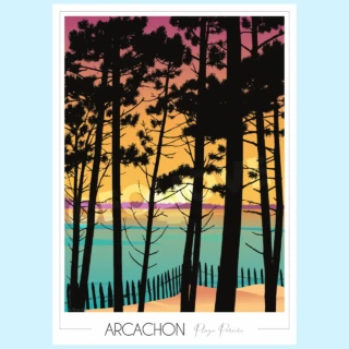 Foliove - Affiche Arcachon Plage Pereire