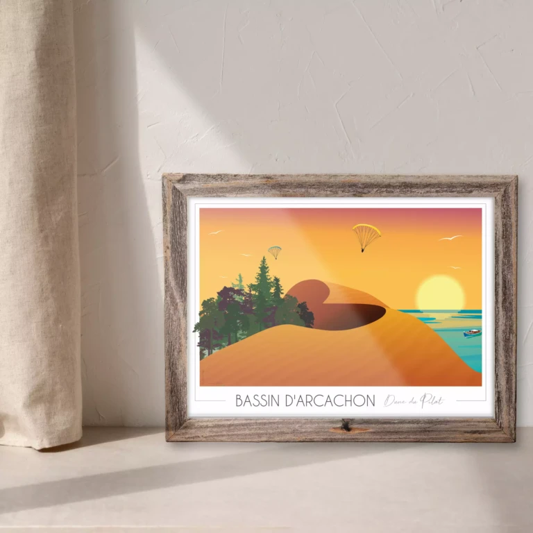 Foliove - Affiche Dune du Pilat - Bassin d'Arcachon