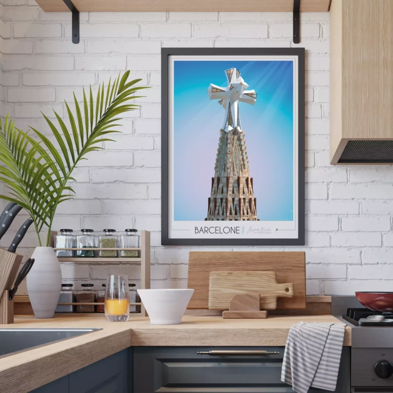 Foliove - Affiche Barcelone Sagrada Familia Tour de Jésus
