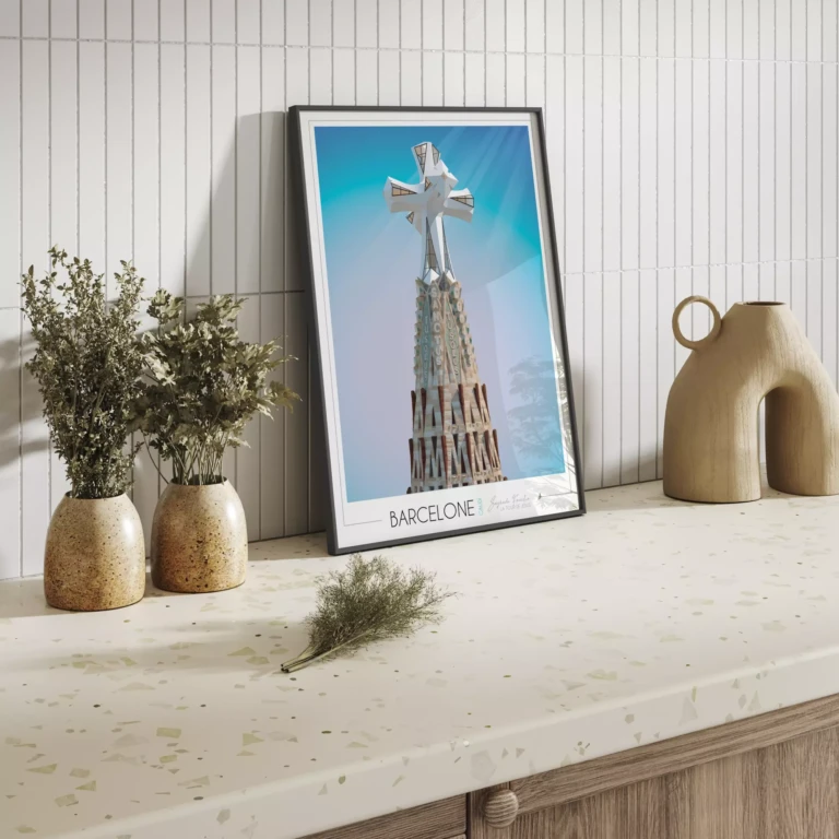 Foliove - Affiche Barcelone Sagrada Familia Tour de Jésus