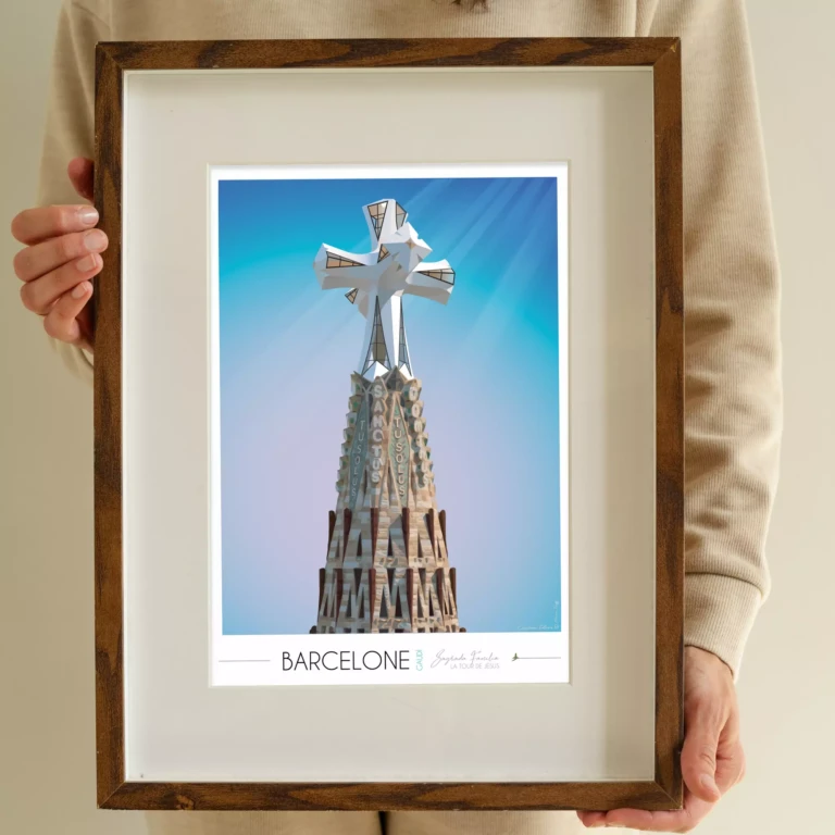Foliove - Affiche Barcelone Sagrada Familia Tour de Jésus