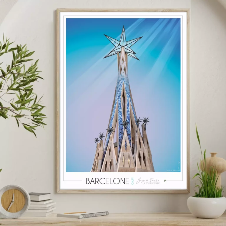Foliove - Affiche Barcelone Sagrada Familia Tour de Marie