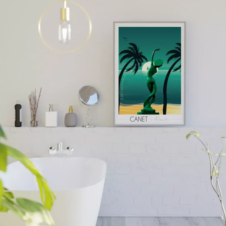 Foliove - Affiche Canet en Roussillon Fille du soleil et de la mer