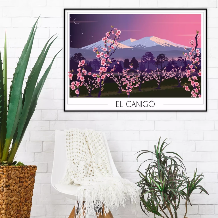 Foliove - Affiche Canigou Pêchers en fleurs