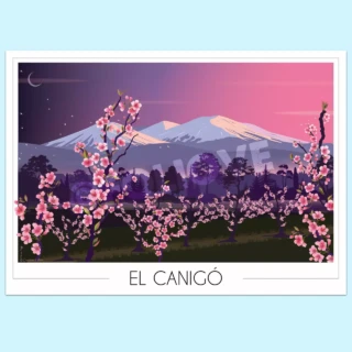 Affiche Canigou Pêchers en fleurs par la marque Foliove Foliove - Affiche Canigou Pêchers en fleurs