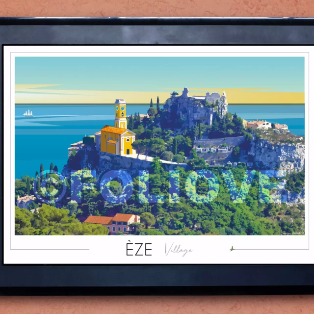 Foliove - Affiche Èze village