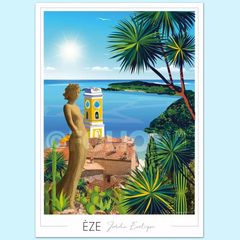 Affiche Eze Jardin botanique Foliove 1 Foliove - Affiche Eze Jardin Exotique