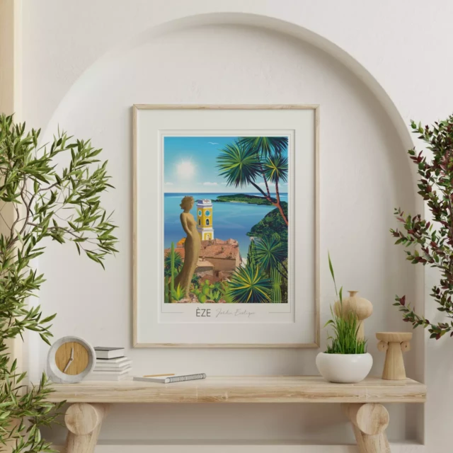 Foliove - Affiche Eze Jardin Exotique