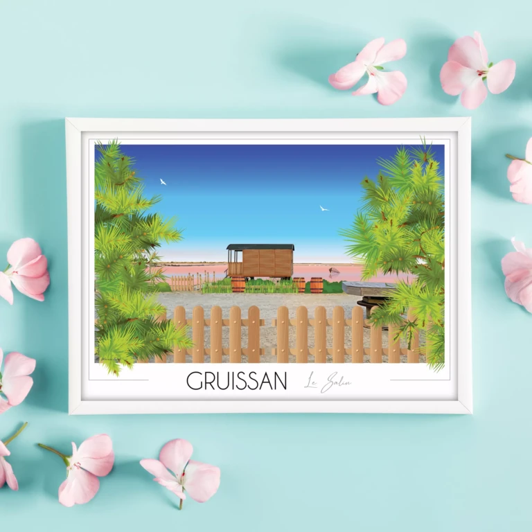 Foliove - Affiche Salin de Gruissan - Roulotte
