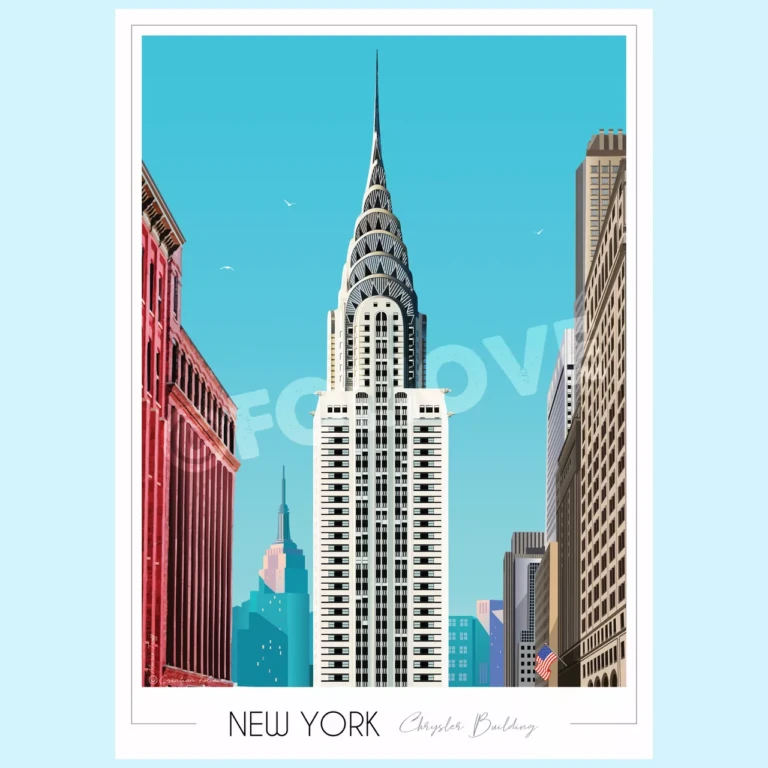 Affiche New York Chrysler Building Foliove - Affiche New York Chrysler Building