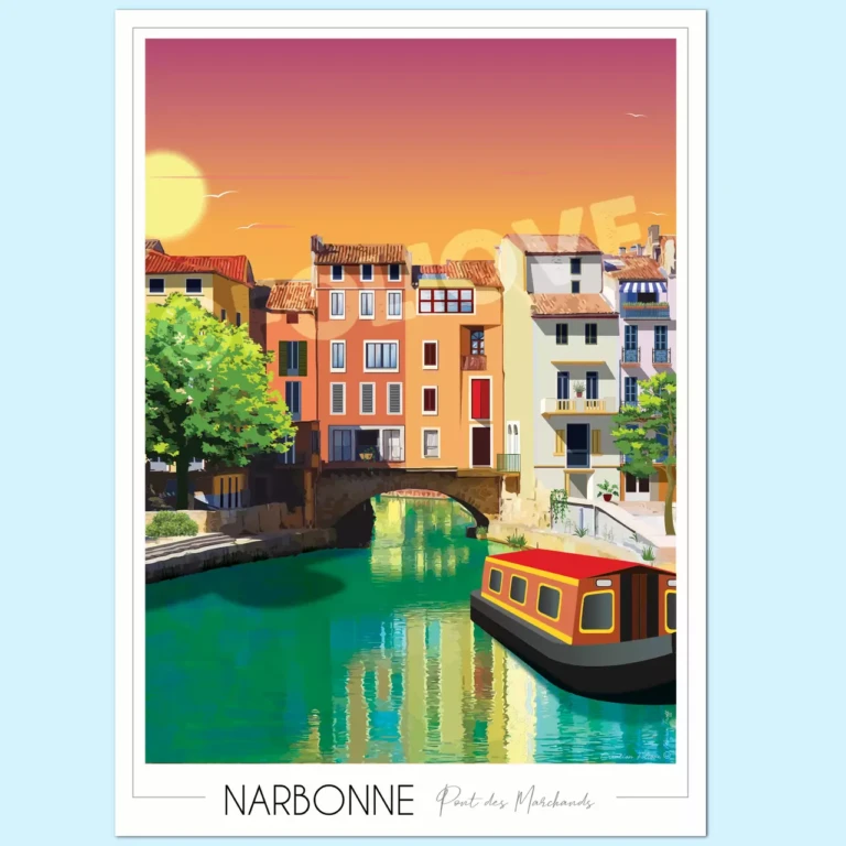 Foliove - Affiche Narbonne Pont des Marchands