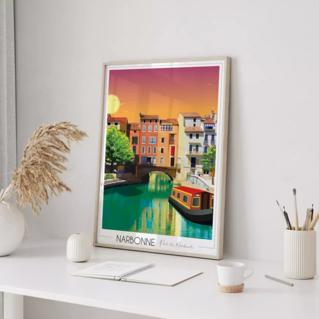 Foliove - Affiche Narbonne Pont des Marchands